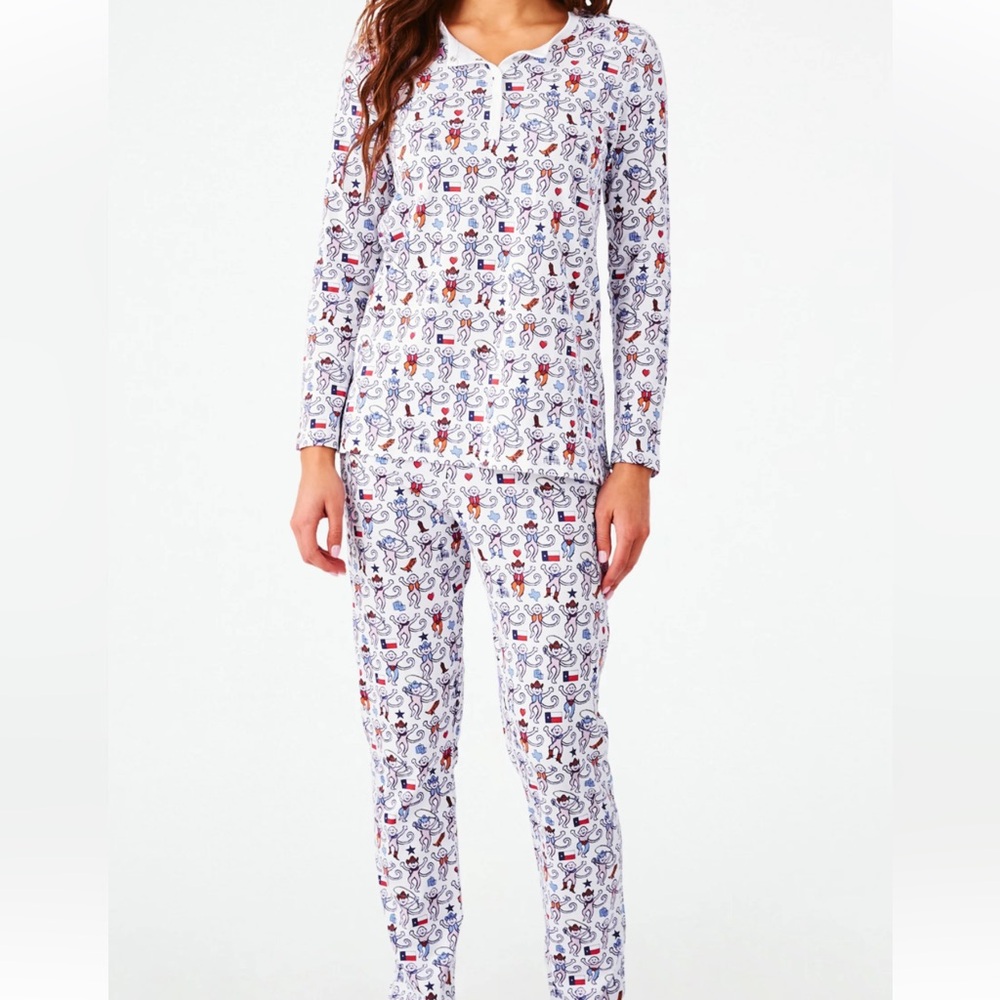 Roller Rabbit Dallas Monkey Pajama Set